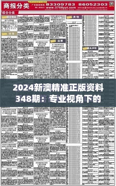 2024新澳精准正版资料348期：专业视角下的行业洞察