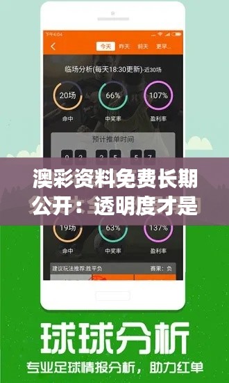 澳彩资料免费长期公开：透明度才是王道