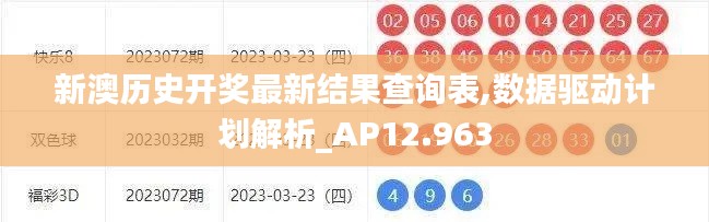 新澳历史开奖最新结果查询表,数据驱动计划解析_AP12.963