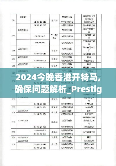 2024今晚香港开特马,确保问题解析_Prestige6.436